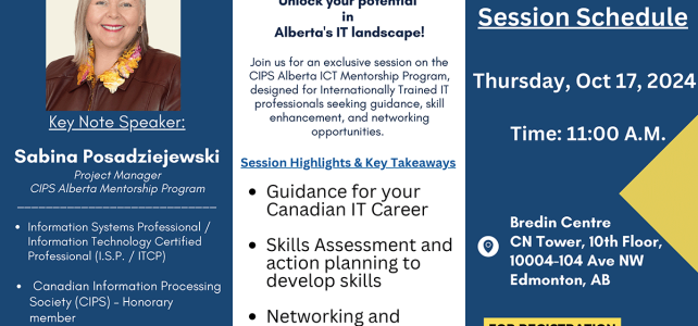 CIPS Alberta Mentorship Program Information Session at the Bredin Centre for Career Advancement (Oct 17th)